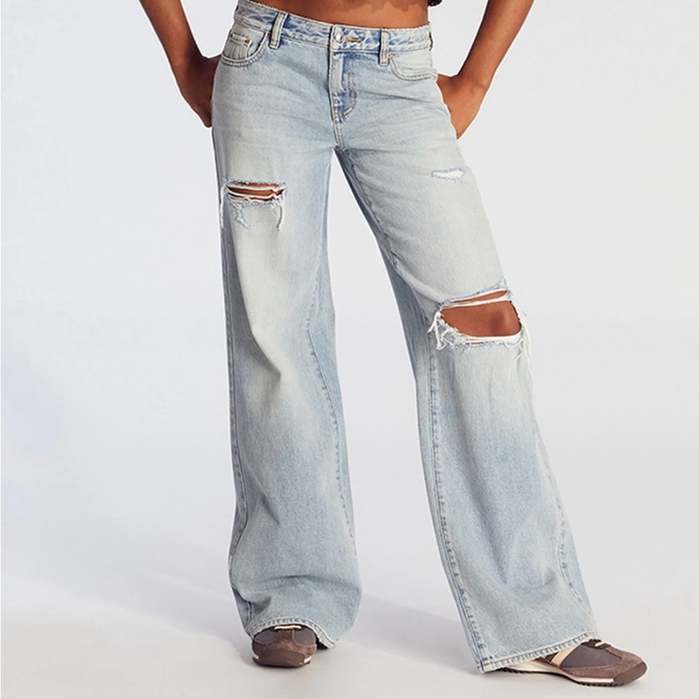 PacSun Blue Flare Wide Leg Jeans